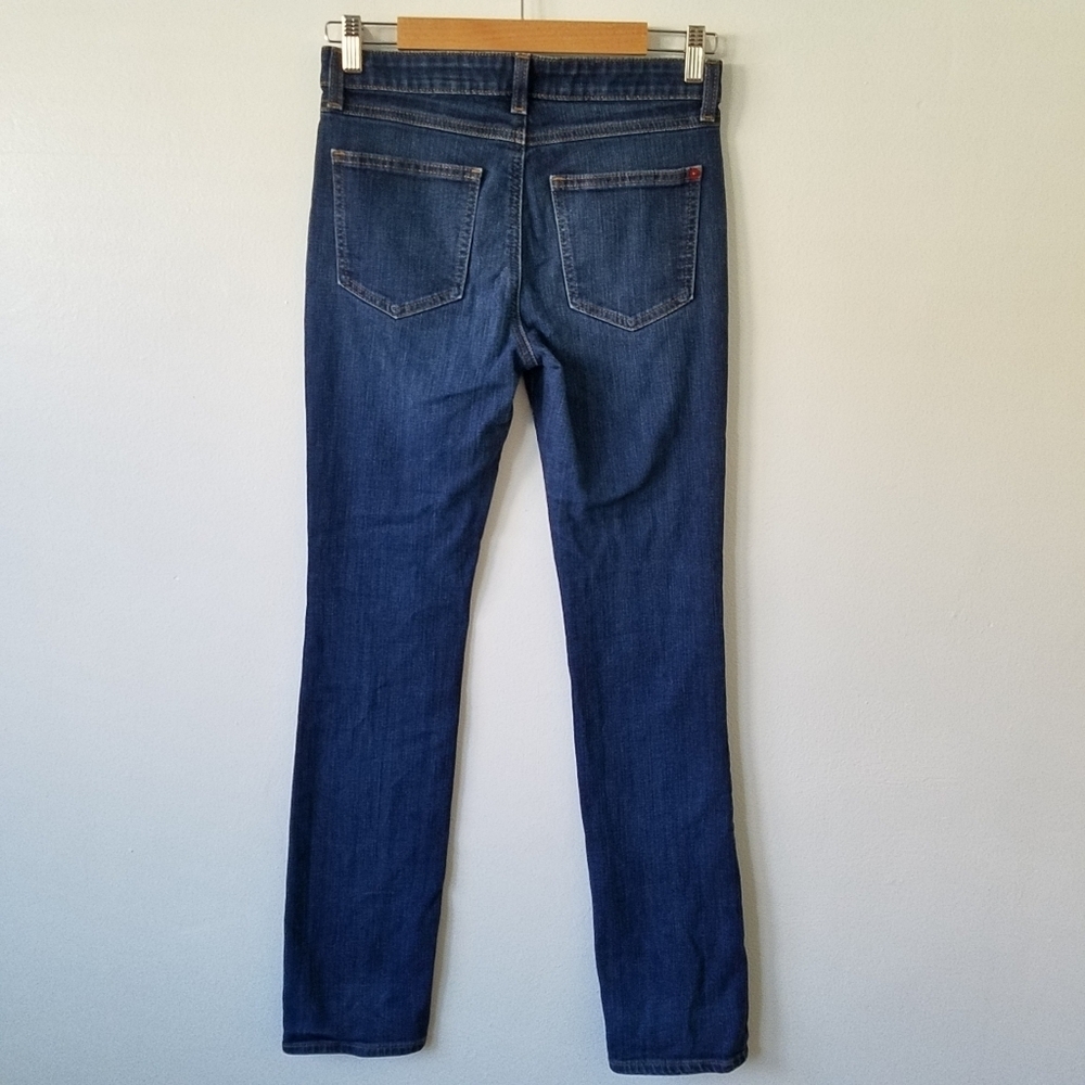 Spanx The Slim-X Straight Blue Midrise Dark Wash Denim Size 27 - Picture 3 of 12